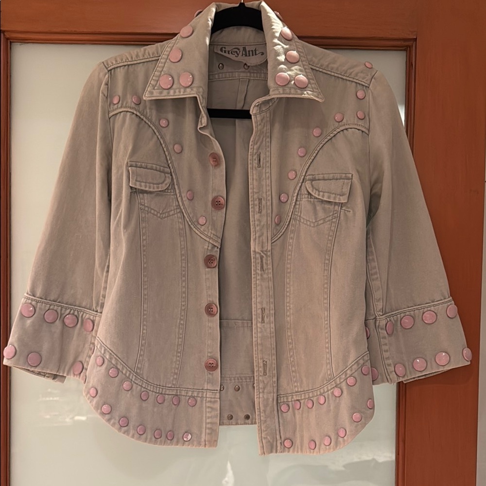 GREY ANT Vintage Grey denim button jacket runway size S